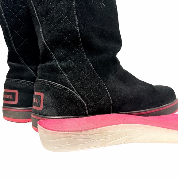 Sorel Glacy Waterproof Suede Winter Boots Black & Pink Women’s 9 – Cozy Non-Slip - Picture 11 of 12